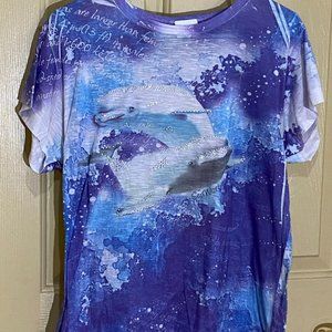 Sea World Medium Purple Beluga Tees-Short Sleeve
